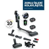 Bosch Unlimited 10 BCS104 Şarjlı Dikey Süpürge +Batarya + Hav&yün Temizleyici - Beyaz