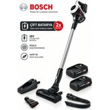 Bosch Unlimited 6 BCS61113 Şarjlı Dikey Süpürge (Çift Batarya ile 60 Dakika Kullanım) - Beyaz