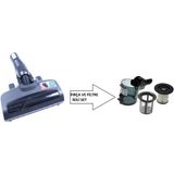 Bosch Unlimited Serie 6 Şarjı Süpürge Başlığı Fırça ve Bosch Unlimited Serie 6 Şarjlı Süpürge Toz Haznesi Siyah Filitreli - 1 Adet