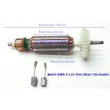 Bosch Uyumlu Tipi Gws 7-115 Endüvi Rotor Kollektör Ve Kömürü Yeni İnce