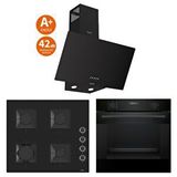 Bosch ve Ferre Black Star 3 Lü Ankastre Set - Ultra Sessiz Davlumbaz - 42 Db ( Hua717ba0t - Ss205 - D086-sa ) Buhar Destekli Siyah