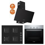 Bosch ve Ferre New Apiralla 3 Lü Ankastre Set - Ultra Sessiz Davlumbaz - 42 Db ( Hbf011br0t - Ss205 - D086-sa ) Siyah
