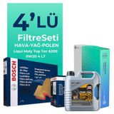 Bosch Volkswagen Caddy 1.0 Tsi Filtre Bakım Seti Liqui Moly Motor Yağlı 2015-2020 4 Lü