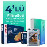 Bosch Volkswagen Caddy 1.9 Dizel Filtre Bakım Seti Liqui Moly Motor Yağlı (2005-2011) 4 Lü
