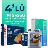 Bosch Volkswagen Caddy 2.0 Dizel Filtre Bakım Seti Liqui Moly Motor Yağlı (2010-2015) 4 Lü