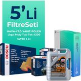 Bosch Volkswagen Caddy 2.0 Dizel Filtre Bakım Seti Liqui Moly Motor Yağlı (2010-2015) 5 Li