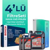 Bosch Volkswagen Caddy 2.0 Dizel Filtre Bakım Seti Liqui Moly Motor Yağlı (2020-2025) 4 Lü