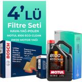 Bosch Volkswagen Caddy 2.0 Dizel Filtre Bakım Seti Motul Motor Yağlı (2020-2025) 4 Lü