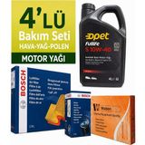Bosch Volkswagen Caddy 2.0 Dizel Filtre Bakım Seti-Opet 10W40 4lt (2020-2025) 4 Lü
