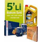 Bosch Volkswagen Caddy 2.0 Dizel Filtre Bakım Seti-Texaco 5W30 5lt (2020-2025) 5 Li