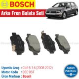 Bosch Volkswagen Golf VI 1.6 2008-2012 Arka Fren Balatası