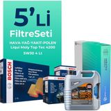 Bosch Volkswagen Polo 1.4 Dizel Filtre Bakım Seti Liqui Moly Motor Yağlı (2014-2017) 5 Li