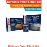 Bosch VW Jetta 1.6 TDI Dizel Bosch Filtre Bakım Seti 2011-2015 Hava+Yağ+Karbonlu-Polen