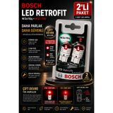 Bosch W21/5W LED Retrofit W21/5W Çift Devre Kırmızı LED Stop Park Ampulü 12V 2'li Set