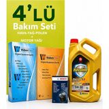 Bosch-Waben Audi A1 1.4 Tsi Filtre Bakım Seti-Texaco 5W30 5 Lt (2014-2018) 3 Lü