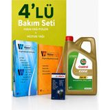Bosch-Waben Citroen C3 1.6 Dizel Filtre Bakım Seti-Castrol Edge 5W30 5lt (2003-2009) 3 Lü