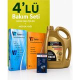 Bosch-Waben Volkswagen Caddy 1.0 Tsi Filtre Bakım Seti-Supermax Oil 5W30 4 Lt (2015-2020) 3 Lü