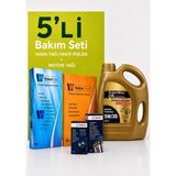 Bosch-Waben Volkswagen Caddy 1.6 Dizel Filtre Bakım Seti-Supermax Oil 5W30 4 Lt (2010-2015) 4 Lü