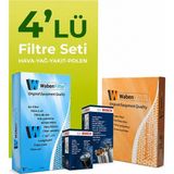 Bosch-Waben Volkswagen Caddy 2.0 Dizel Filtre Bakım Seti (2010-2015) 4 Lü