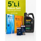 Bosch-Waben Volkswagen Caddy 2.0 Dizel Filtre Bakım Seti-Opet 5W30 4 Lt (2015-2020) 4 Lü