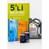 Bosch-Waben Volkswagen Passat B8 1.6 Tdı Filtre Bakım Seti-Shell Helix Ultra Ect 5W30 4 Lt 2015-2018 Dcx Hava Yağ Polen Yakıt Filtresi