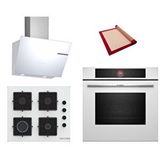 Bosch White Deluxe 3 Lü Ankastre Set 621 ( Hbg7341w1 - Pop6c2p31o - Dwk66pj20t ) - 3d Fry Beyaz