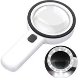 Bosile 30X 95 mm Çift Hd Optik Cam Lens El Büyüteç 1 Uv 12 LED Işıklı