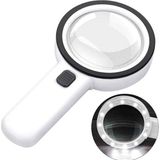 Bosile 30X Büyüteç 95 mm Çift HD Optik Cam Lens 1 Adet Beyaz Renk 1 Uv 12 LED Işıklı