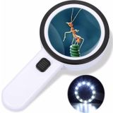 Bosile 30X Büyütme 107MM Özel Çift Cam 12 LED Işıklı Büyüteç