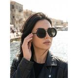 Bosile Ayarlanabilir Nd 2-400X Filtreli Yuvarlak Güneş Gözlüğü - Kademeli Kararan Polarize Retro Gözlük - Siyah
