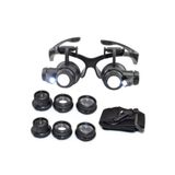 Bosile Gözlük Modeli 10X 15X 20X 25X Lens,2Led Işıklı,Büyüteç