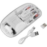 Bosile Premium Şeffaf Kablosuz Mouse: 3 Modlu Bağlantı, Sessiz Tık ve Şarjlı – Modern Slim Tasarım - Beyaz
