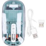 Bosile Premium Şeffaf Kablosuz Mouse: 3 Modlu Bağlantı, Sessiz Tık ve Şarjlı – Modern Slim Tasarım - Haki