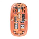 Bosile Premium Şeffaf Kablosuz Mouse: 3 Modlu Bağlantı, Sessiz Tık ve Şarjlı – Modern Slim Tasarım - Turuncu