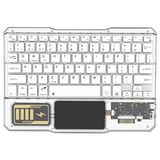 Bosile Rgb Işıklı Şeffaf Tasarım Bluetooth Klavye - Touchpad'li, Türkçe Q Düzen ve Çoklu Cihaz Destekli (Type-C Şarjlı) - Beyaz