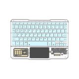 Bosile Rgb Işıklı Şeffaf Tasarım Bluetooth Klavye - Touchpad'li, Türkçe Q Düzen ve Çoklu Cihaz Destekli (Type-C Şarjlı) - Mavi