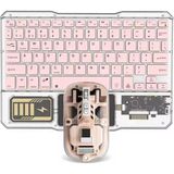 Bosile Rgb Işıklı Şeffaf Tasarım Bluetooth Klavye - Touchpad'li, Türkçe Q Düzen ve Çoklu Cihaz Destekli (Type-C Şarjlı) - Pembe