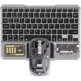 Bosile Rgb Işıklı Şeffaf Tasarım Bluetooth Klavye - Touchpad'li, Türkçe Q Düzen ve Çoklu Cihaz Destekli (Type-C Şarjlı) - Siyah