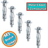 Boşluk Dübel Çelik Alçıpan Frt Tuğla Duvar Bims Paraşüt Dübeli 5X52 Metal 5 Adet - Çok Renkli - Standart