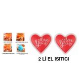 Bosphorus 2 ADET KALPLİ SEVGİ MESAJLI CEP SOBASI,EL ISITICI,SICAK SU TORBASI PVC9cm