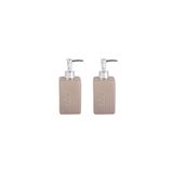 Bosphorus Banyo Seti Seramik Sıvı Sabunluk 2 Adet Bej Modern 7X7X17CM 300ML