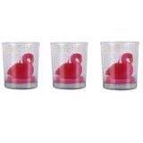 Bosphorus Dekoratif Cam Mum 3 Lü Set,Flamingo Şekilli 5x5x7cm