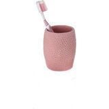 Bosphorus Diş Fırçalık,Macunluk Pembe Petek Desenli Poliresin 8X8X10Cm 400Ml