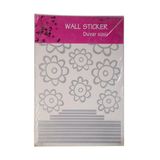 Bosphorus Duvar Süsü (Sticker) Gri Papatyalı Şeffaf Filmli Pvc 48x33x0,5cm