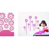 Bosphorus Duvar Süsü (Sticker) Pembe Papatyalı Şeffaf Filmli Pvc