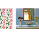 Bosphorus Duvar Süsü (Sticker)Pembe Güllü Şeffaf Filmli Pvc