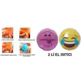 Bosphorus Gülen Emoji Pembe Ceylan Cep Sobası,el Isıtıcı,2 Adet Sıcak Su Torbası Pvc 9cm