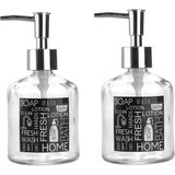 Bosphorus Homi BANYO SETİ CAM SIVI SABUNLUK 2 ADET,SİYAH ETİKETLİ 300ML 7,6X15,5CM