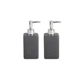 Bosphorus Homi BANYO SETİ SERAMİK SIVI SABUNLUK 2 ADET KOYU BEJ MODERN 7X7X17CM 300ML