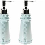 Bosphorus Homi BANYO SETİ SIVI SABUNLUK 2 ADET DENİZ FENERİ MAVİ MODEL POLİRESİN 7x7x21cm